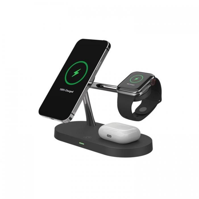 UTGATT - Tech-Protect 3-i-1 Trdls Laddare iPhone, Apple Watch, Airpods A14 - Svart