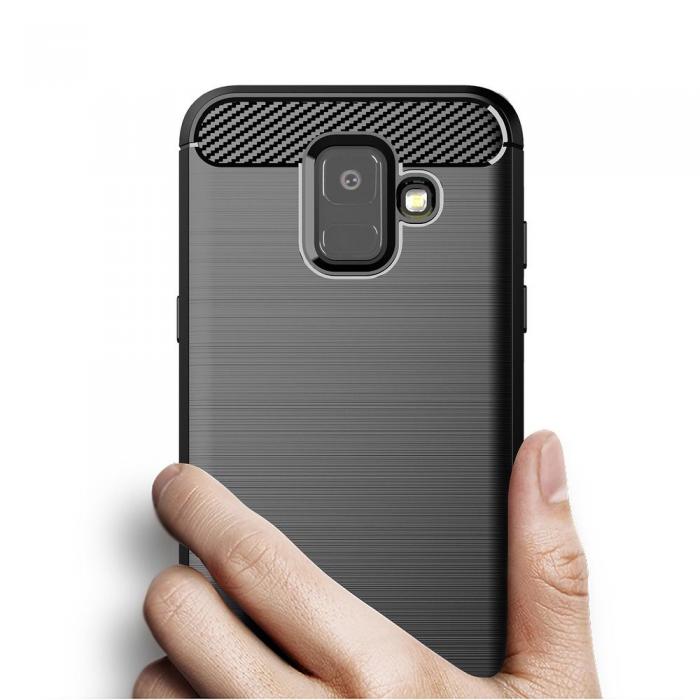 Forcell - Galaxy A6 (2018) Skal Forcell Carbon Mjukplast - Svart