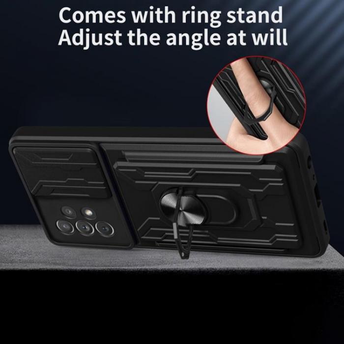 A-One Brand - Kickstand Kameraskydd Slide Skal Galaxy A53 5G - Svart