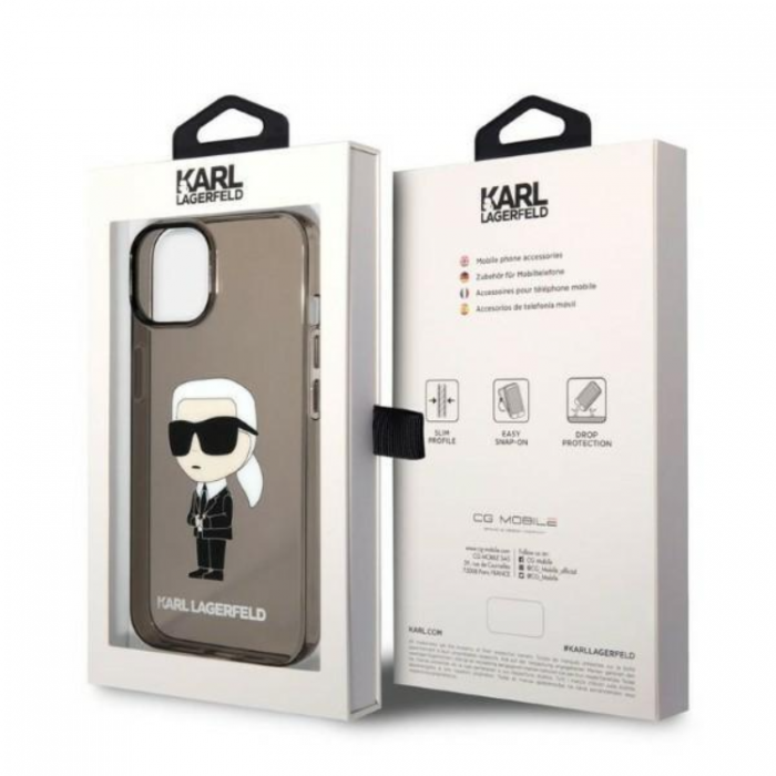 KARL LAGERFELD - Karl Lagerfeld iPhone 14 Plus Skal Ikonik - Svart