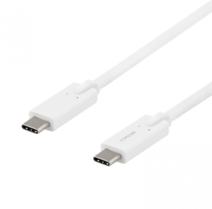 UTGATT1 - Deltaco USB-C till USB-C Kabel 5A 2 m - Vit