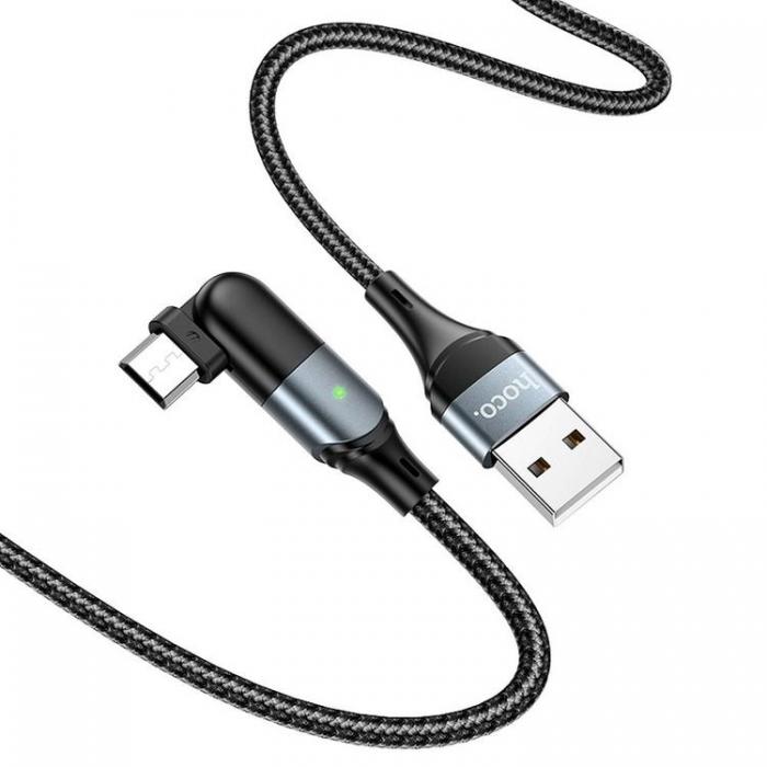UTGATT1 - Hoco Kontakt Micro USB Kabel 1.2m - Svart