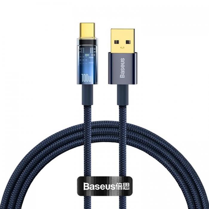 BASEUS - Baseus Explorer USB-A till USB-C Kabel 100W 1m - Bl