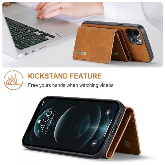 DG.MING - DG.MING iPhone 13 Mini Skal samt Wallet med Kickstand - Brun