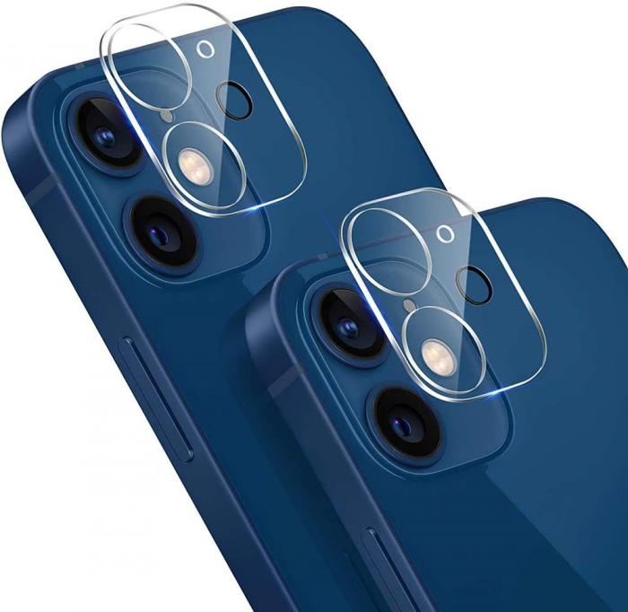A-One Brand - [2-Pack] Kameralinsskydd i Hrdat Glas iPhone 12 Mini - Clear