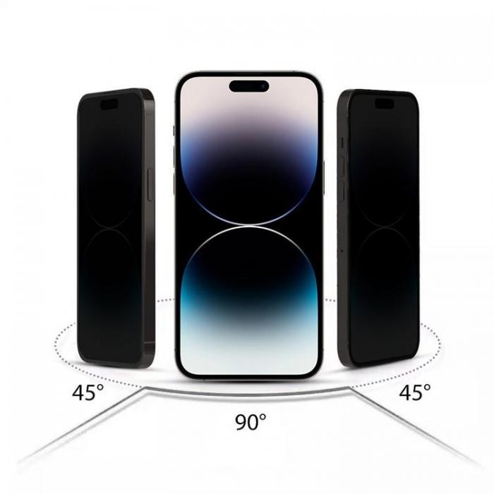 Hofi - Hofi iPhone 15 Pro Hrdat Glas Skrmskydd Anti Spy Privacy