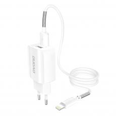 Dudao - Dudao Väggladdare USB EU + Lightning cable - Vit