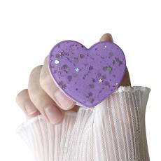 A-One Brand - Heart Glitter Mobilhållare / Mobilgrepp - Lila