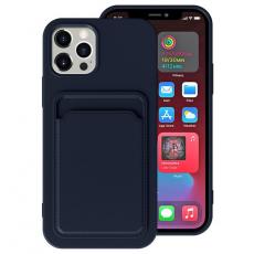 A-One Brand - iPhone 15 Pro Max Mobilskal Korthållare Silikon - Blå