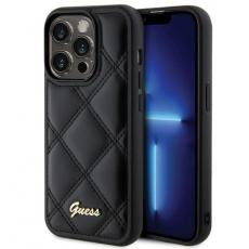 Guess - Guess iPhone 15 Pro Max Mobilskal Quilted Metal Logo - Svart