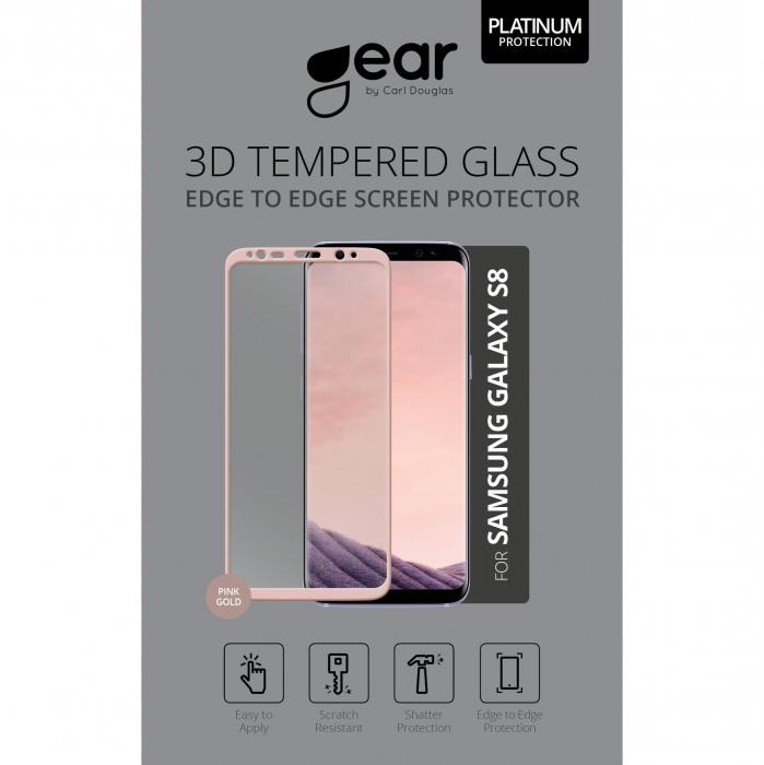 UTGATT1 - GEAR Hrdat Glas 3D Full Cover Samsung S8 - Rosegold