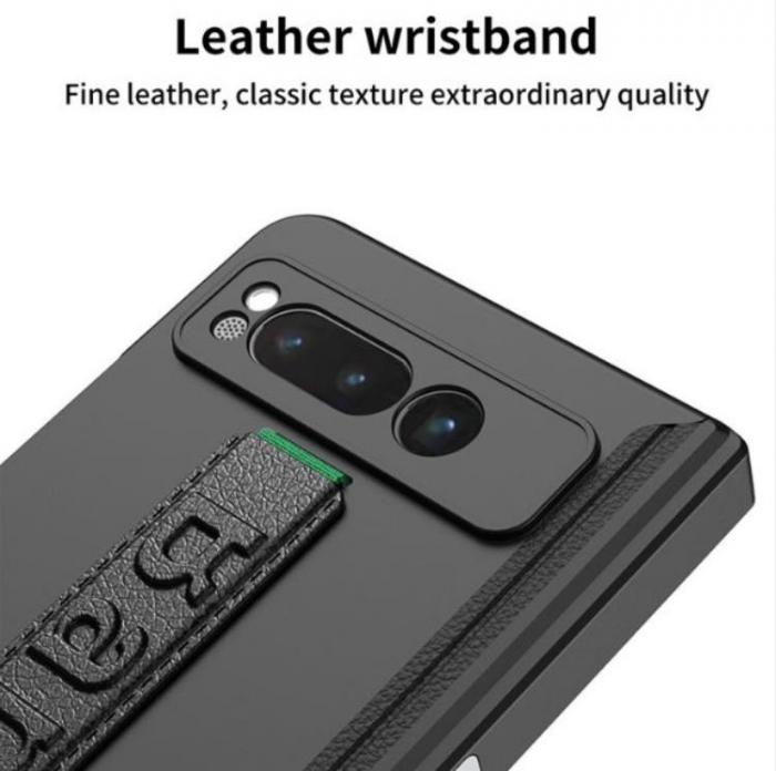 GKK - GKK Google Pixel Fold Mobilskal Wristband Kickstand Carbon - Silver