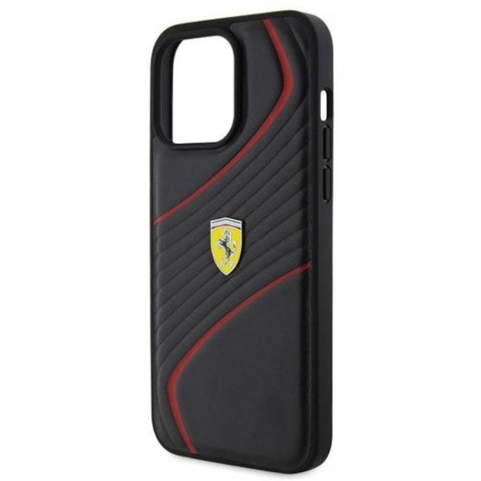 Ferrari - Ferrari iPhone 15 Pro Mobilskal Twist Metal Logo - Svart