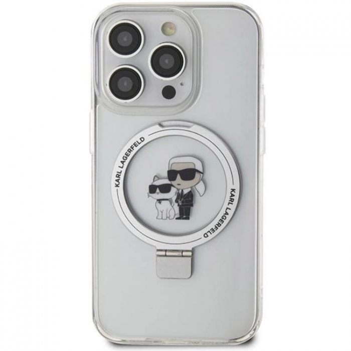 KARL LAGERFELD - Karl Lagerfeld iPhone 14 Pro Mobilskal MagSafe Ringstll - Vit