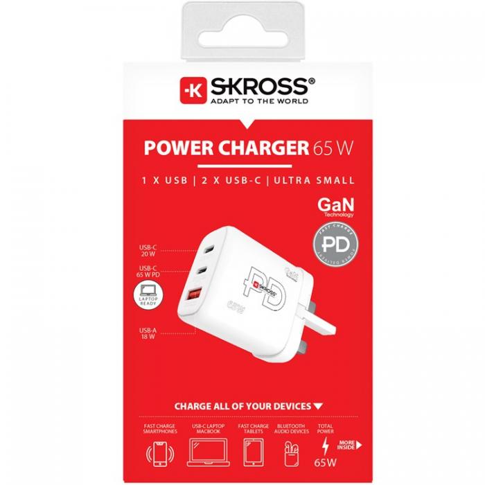 SKross - SKross Power Adapter 2x USB-C/USB-A - Vit