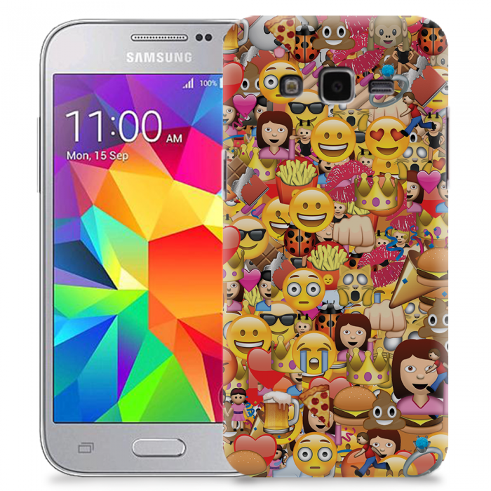 UTGATT5 - Skal till Samsung Galaxy Core Prime - Emoji - Kollage
