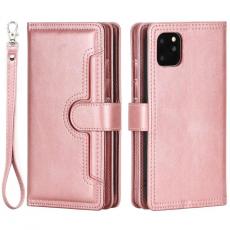 A-One Brand - iPhone 14 Plus Plånboksfodral Äkta Läder Flip - Rosa Guld