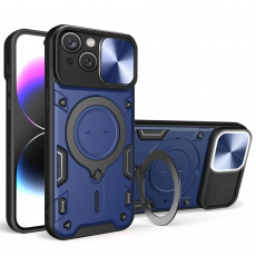 Taltech - iPhone 15 Plus Mobilskal Ringhållare Rotatable - Blå