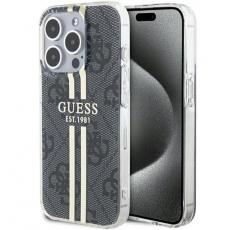 Guess - Guess iPhone 15 Pro Mobilskal 4G Gold Stripes - Svart