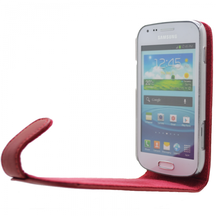 UTGATT5 - Doormoon kta lder fodral till Samsung Galaxy Trend (Rd)