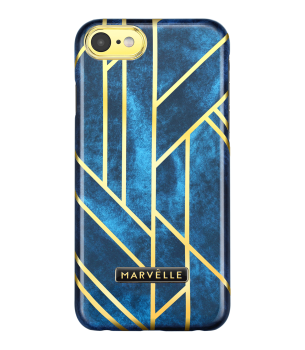 UTGATT4 - Marvlle iPhone 6/7/8/SE 2020 Magnetiskt Skal - Velvet Golden Blue