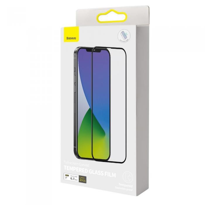 UTGATT5 - Baseus 2x Anti-Bl ljus Hrdat glas iPhone 12 Pro Max Svart