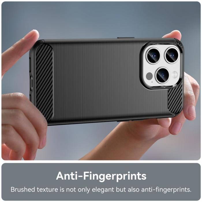 A-One Brand - iPhone 15 Pro Max Mobilskal Carbon Fiber Brushed - Svart