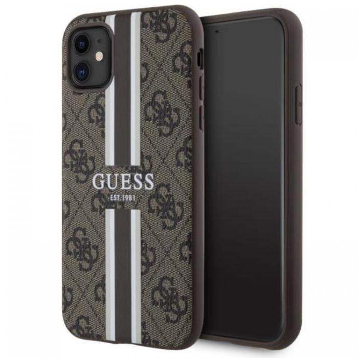 Guess - Guess iPhone 11/XR Mobilskal MagSafe 4G Printed Stripes - Brun