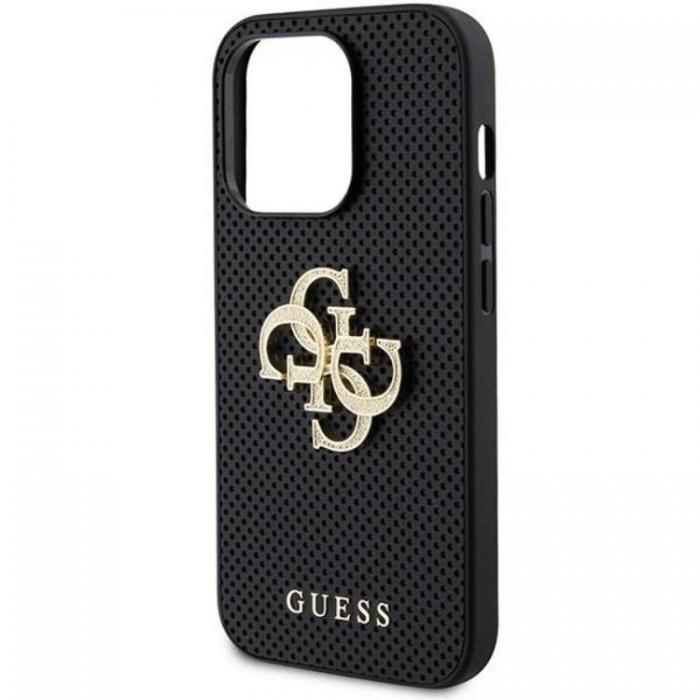 Guess - Guess iPhone 15 Mobilskal Perforated 4G Glitter Logo - Svart