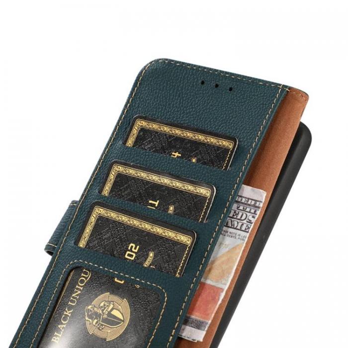 KHAZNEH - KHAZNEH iPhone 14 Pro Max Plnboksfodral RFID kta Lder - Grn