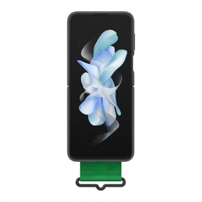 Samsung - Samsung Galaxy Z Flip 4 Skal Strap Silicone Hanger - Svart