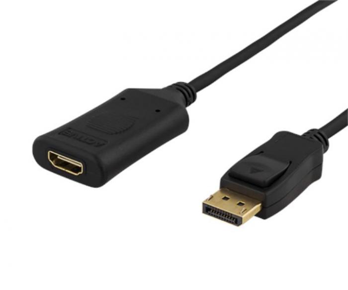 UTGATT1 - Deltaco DisplayPort till HDMI 2.0b Kabel 1m - Svart