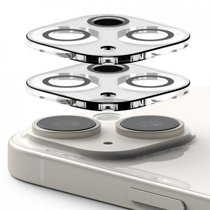 Ringke - [2-Pack] Ringke iPhone 15/15 Plus Kameralinsskydd i Hrdat Glas - Svart