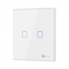 Sonoff - Sonoff Two-Channel Wi-Fi Light Switch T2EU2C-RF Sticky - Vit