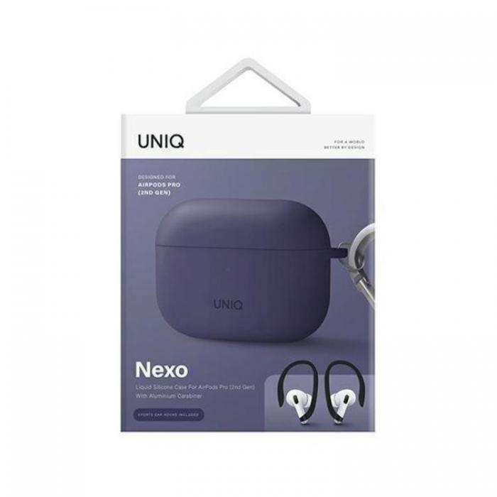 UNIQ - UNIQ AirPods Pro 2 Skal Nexo Silikon med Ear Hooks - Fig Lila