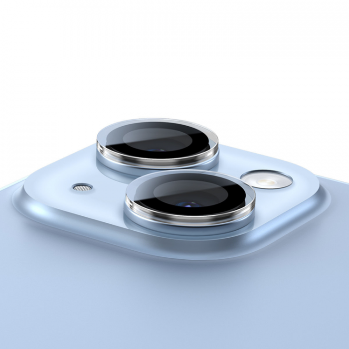 BASEUS - Baseus iPhone 14/14 Plus KameraLinsskydd i Hrdat Glas Cleaning kit