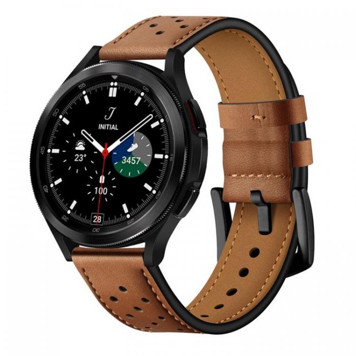 Tech-Protect - Lder Armband Galaxy Watch 4/5/5 Pro (40/42/44/45/46 mm) - Brun