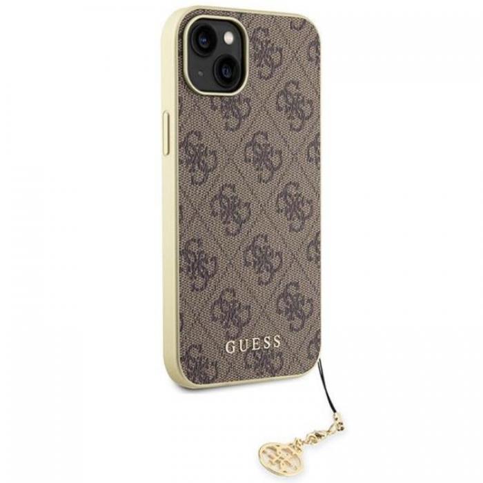 Guess - Guess iPhone 15 Mobilskal 4G Charm Collection - Brun