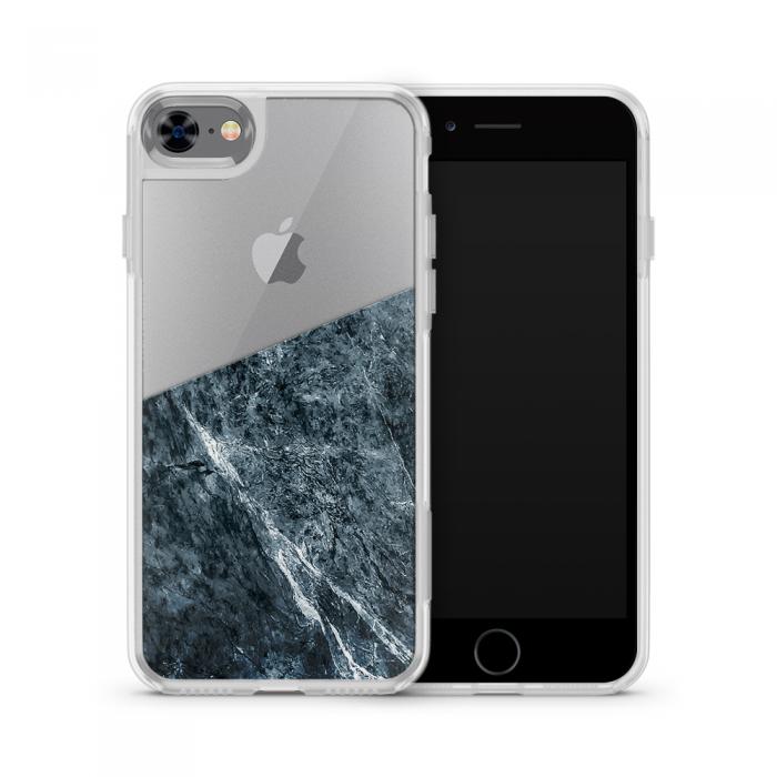 UTGATT5 - Fashion mobilskal till Apple iPhone 8 - Half marble dark grey