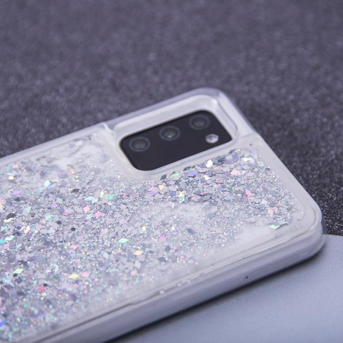 UTGATT - Flytande Glitter TPU-skal fr Samsung Galaxy A03 4G EU silver