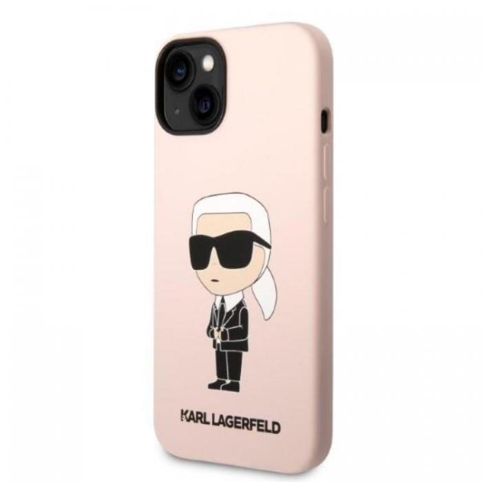 KARL LAGERFELD - Karl Lagerfeld iPhone 14 Plus Skal Magsafe Ikonik Silicone - Rosa