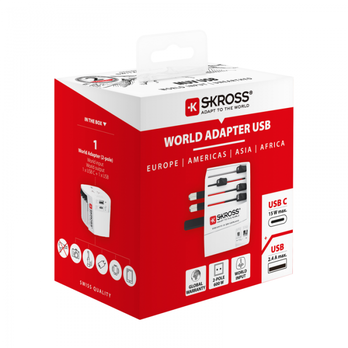 UTGATT1 - SKross MUV World Travel Laddare USB A/C