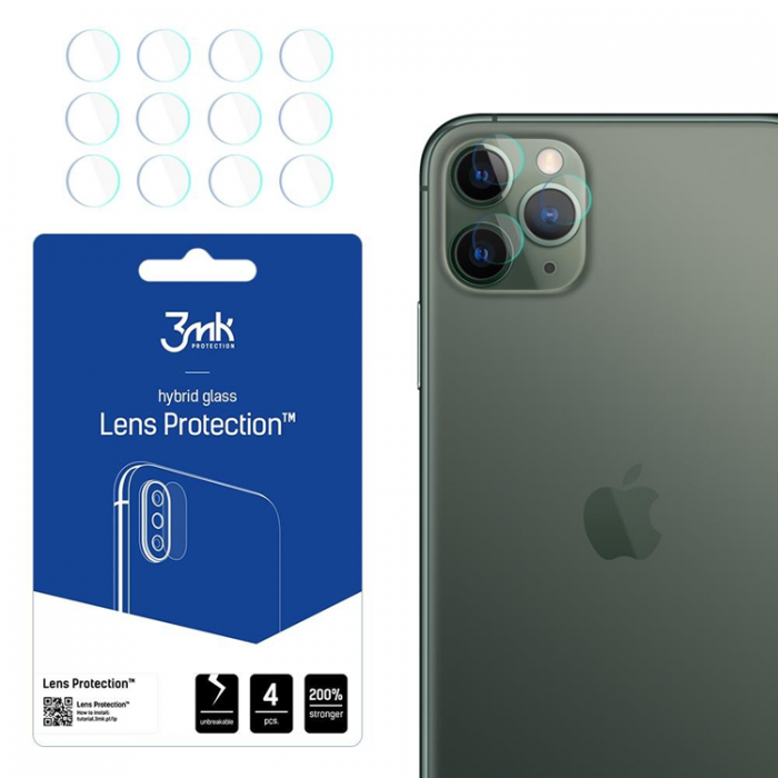 3MK - 3MK iPhone 11 Pro Max Kameralinsskydd i Hrdat glas
