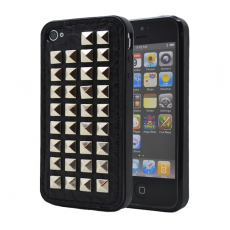 A-One Brand - Studded Leather Pattern Flexiskal till Apple iPhone 4S