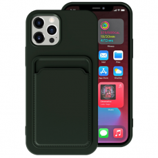 OEM - iPhone 13 Pro Max Skal med Kortfack - Mörk Grön