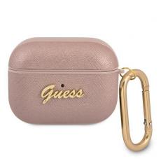 Guess - Guess Saffiano Script Metal Collection Skal AirPods Pro - Rosa