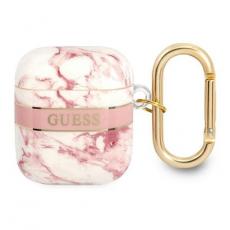 Guess - Guess AirPods Skal Marble Strap Collection - Rosa