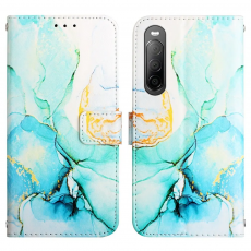 Taltech - Sony Xperia 10 IV Plånboksfodral Pattern Printing - Grön 003