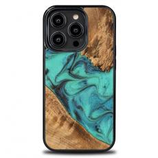 Bewood - Bewood iPhone 14 Pro Mobilskal Wood Resin - Blå/Svart