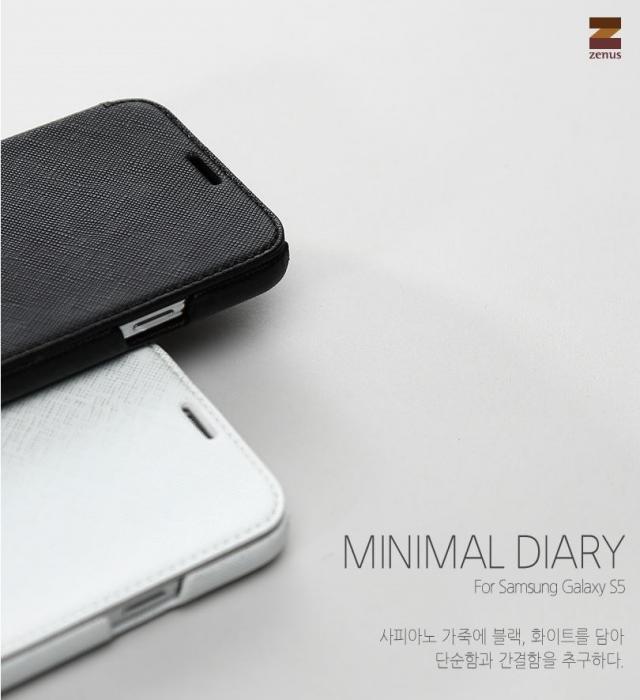 UTGATT4 - Zenus Minimal Diary Vska till Samsung Galaxy S5 - (Svart)